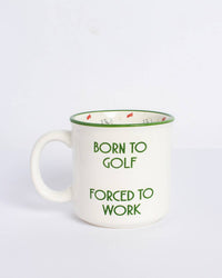 Born to Golf Coffee Mug   White/Green   14oz