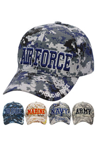 U.s. Military Branch Logo Digital Camo Baseball Cap: NAVY / ONE SIZE