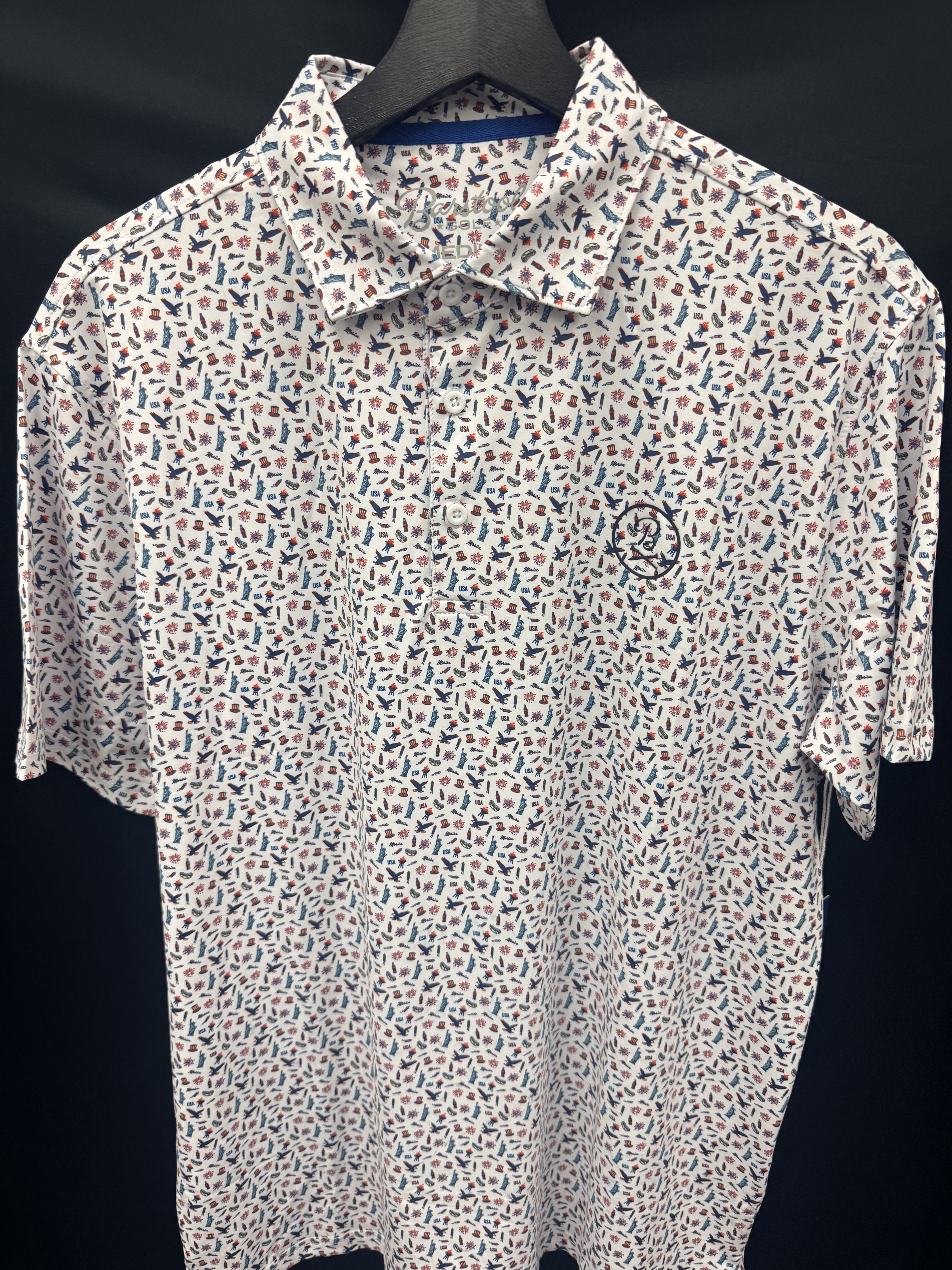 Barstool Sports American Boy Printed Logo Polo