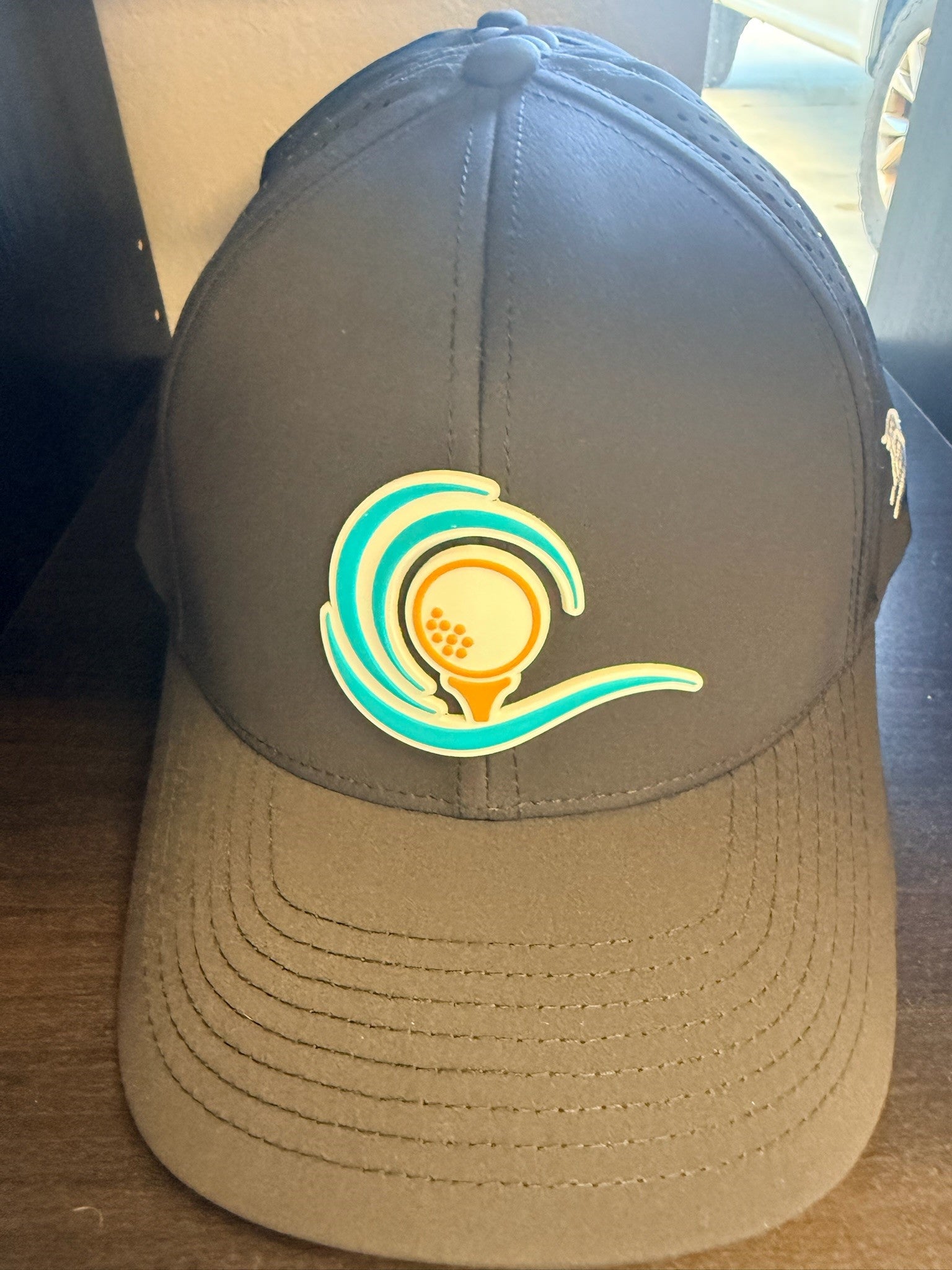 Branded Bills Golf Coast Logo Curved Performance Men's Hat - Black
