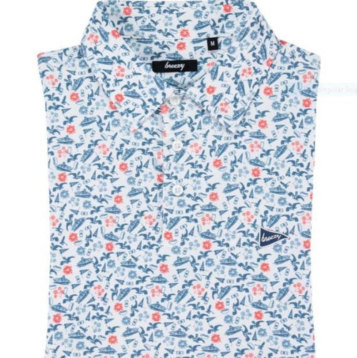 Breezy The Bob Does Freedom Men's Polo - White Multi