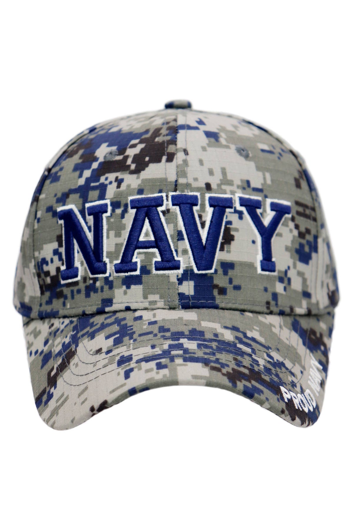U.s. Military Branch Logo Digital Camo Baseball Cap: NAVY / ONE SIZE