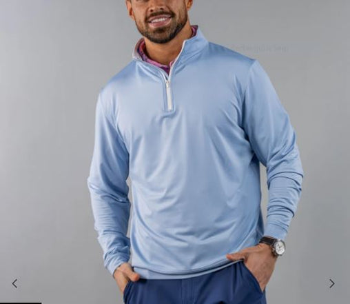 Scales Performance 1/4 Zip Men's Pullover - Chambray