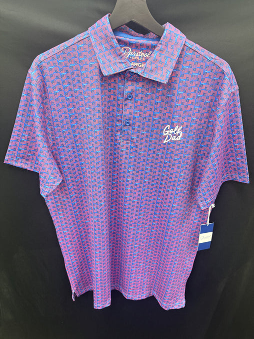 Barstool Sports American Flag Golf Dad Polo - Blue/Red