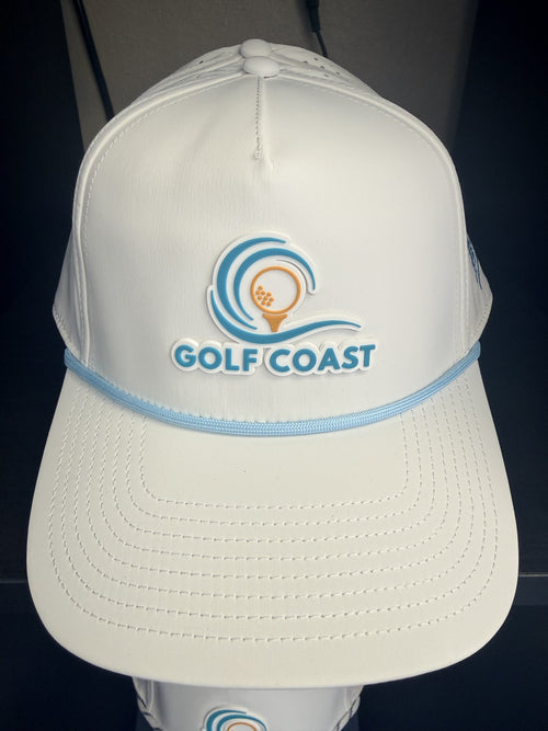 Branded Bills Golf Coast Logo 3 Curved 5 Panel Rope Hat - White