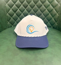 Branded Bills Golf Coast Curved Logo 5 Panel Rope Men's Hat - White/Blue
