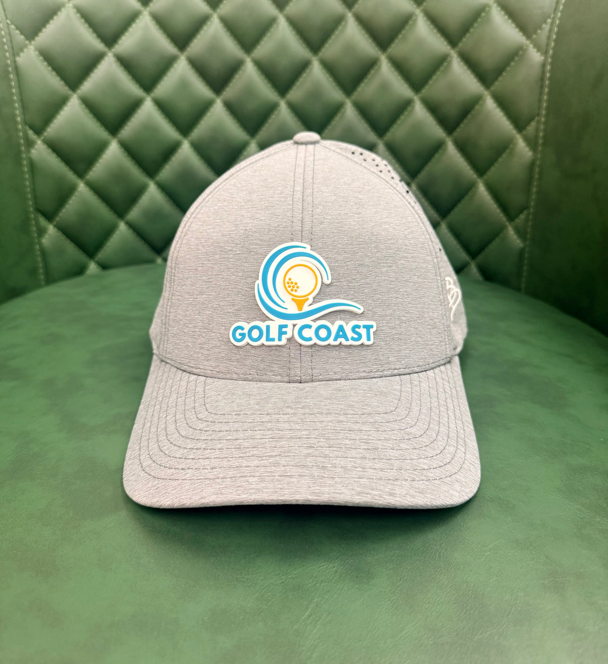 Branded Bills Golf Coast Logo 3 Curved Performance Men's Hat - Heather Gray