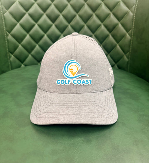 Branded Bills Golf Coast Logo 3 Curved Performance Men's Hat - Heather Gray