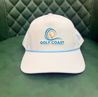 Branded Bills Golf Coast Logo 3 Curved 5 Panel Rope Hat - White