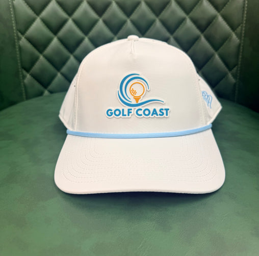 Branded Bills Golf Coast Logo 3 Curved 5 Panel Rope Hat - White