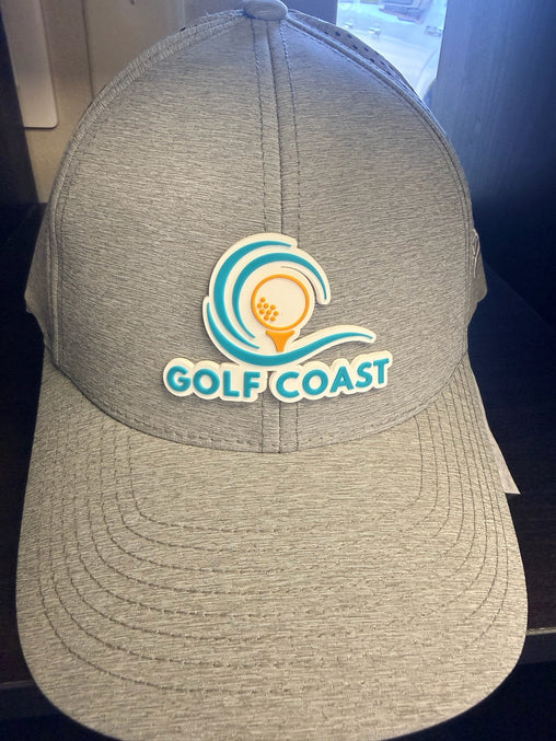 Branded Bills Golf Coast Logo 3 Curved Performance Men's Hat - Heather Gray