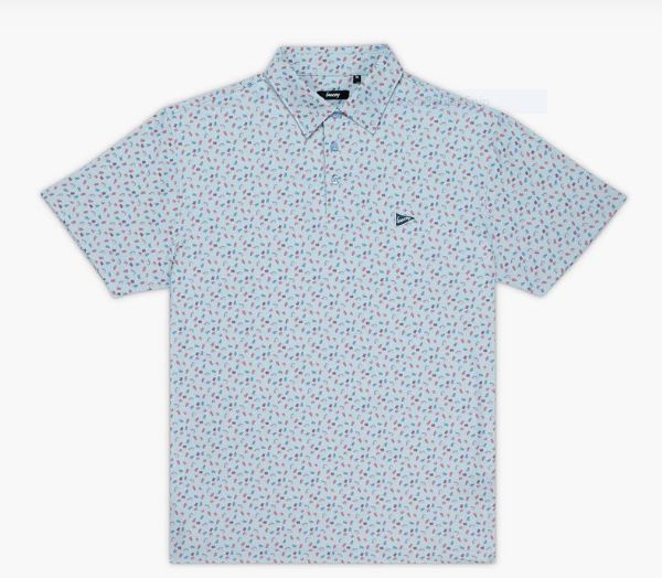 Breezy The Lobster Rolls Men's Polo - Lt Blue Multi