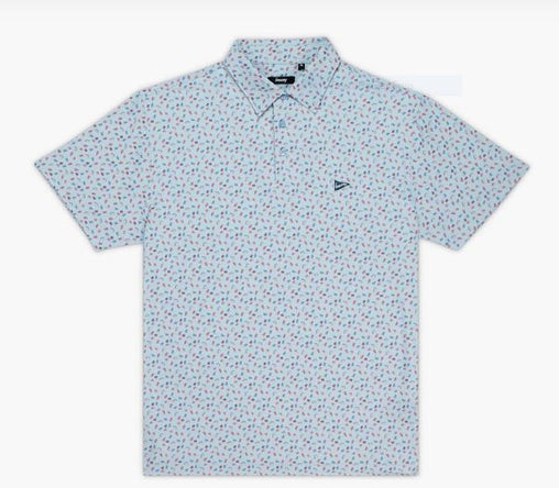 Breezy The Lobster Rolls Men's Polo - Lt Blue Multi