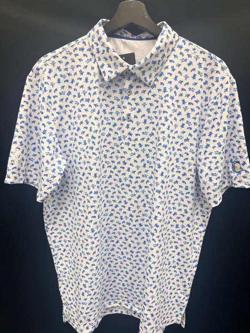 Scales Loggerhead Men's Polo - White/Navy