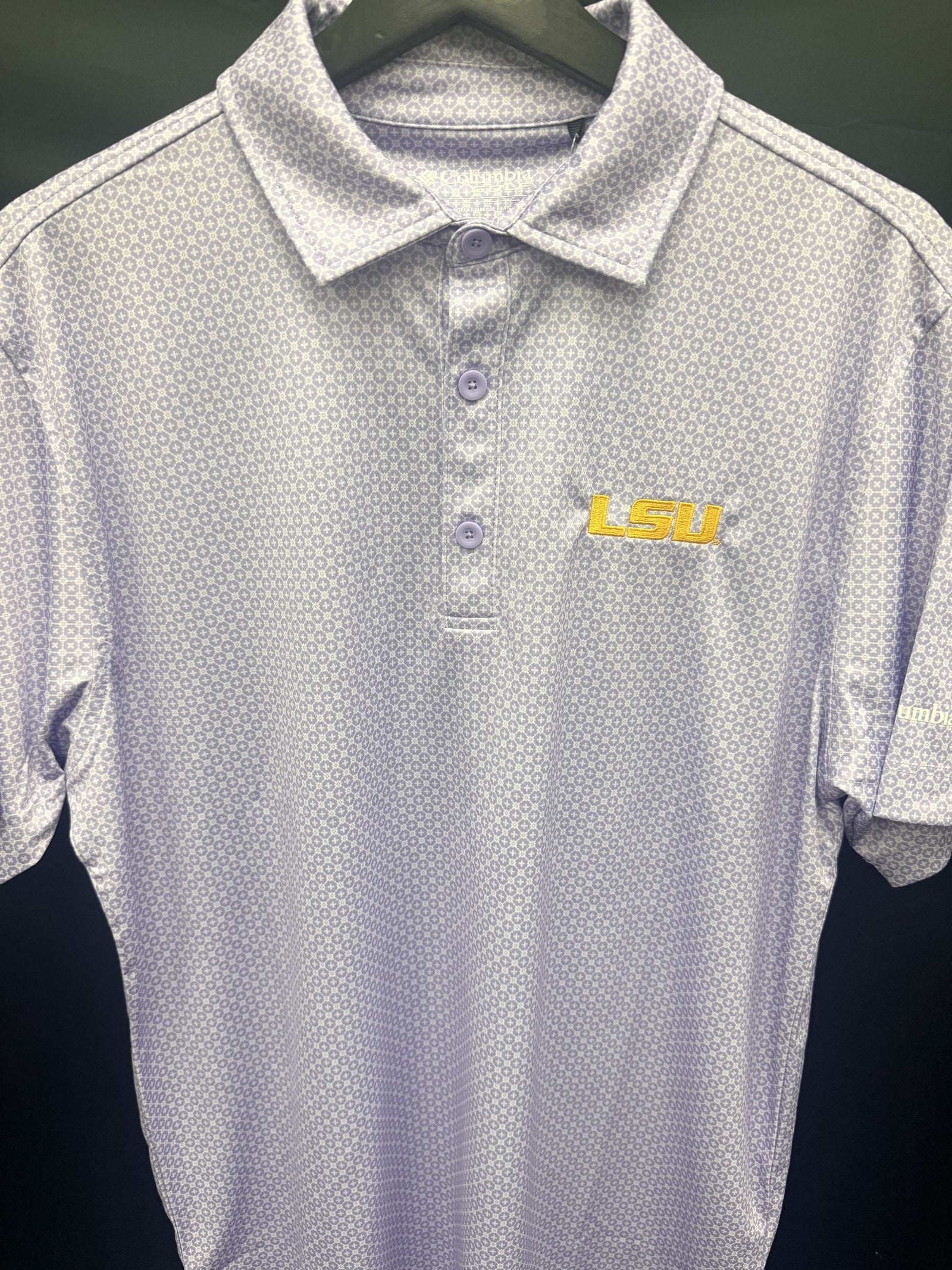 Columbia LSU Club Master Men's Polo - Frosted Purple