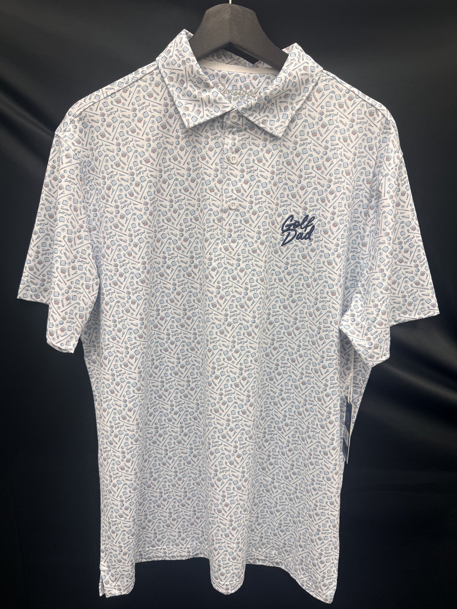 Barstool Sports American Golf Dad Polo - White/Lt Blue