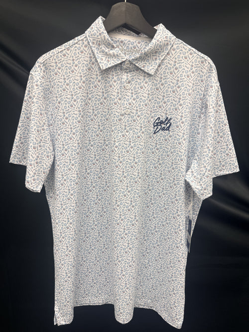 Barstool Sports American Golf Dad Polo - White/Lt Blue