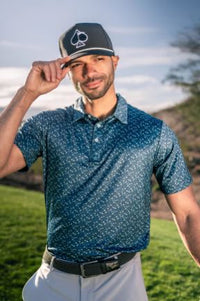 Pins and Aces Manta Ray Men's Polo - Navy