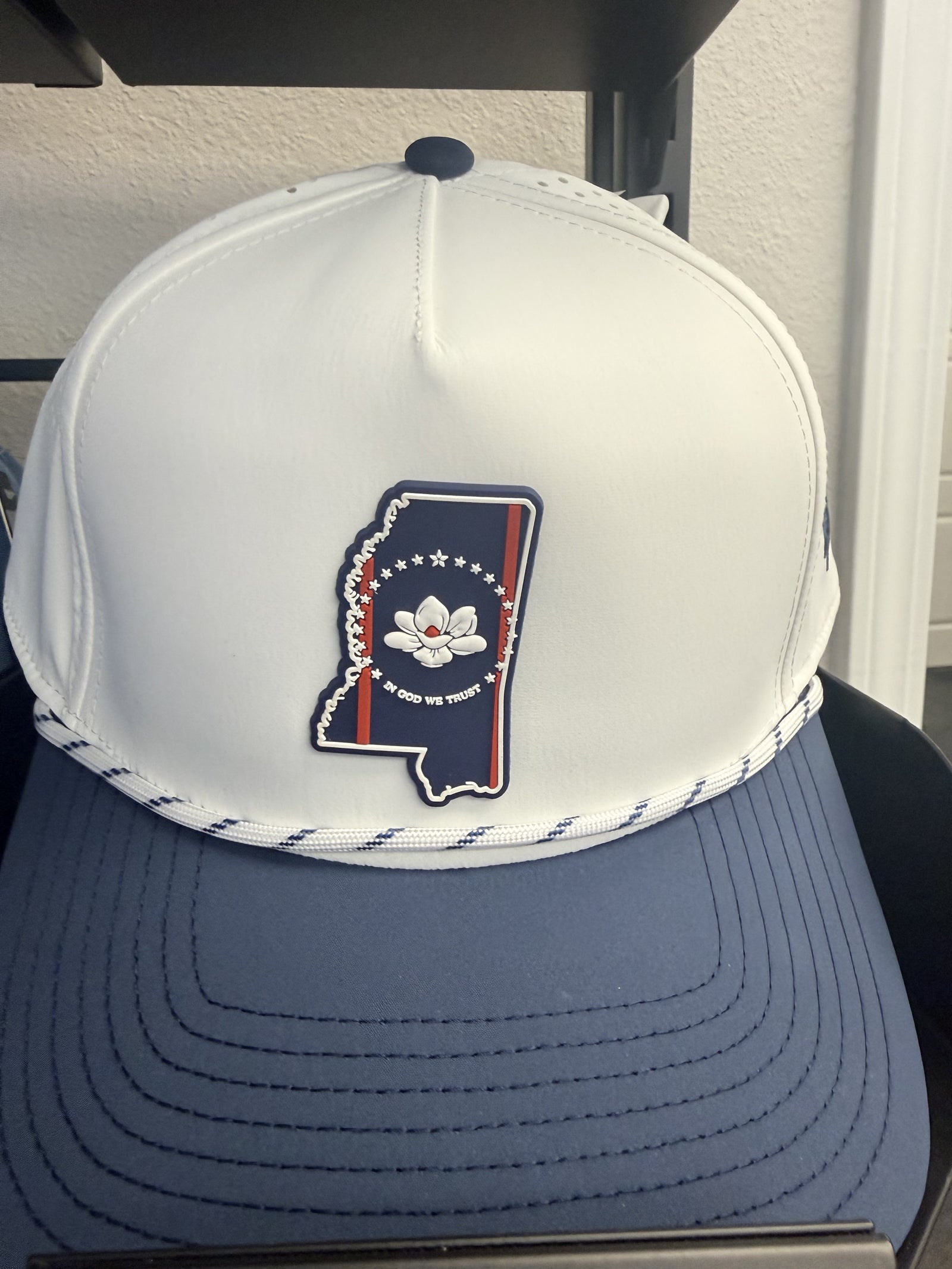 Branded Bills Mississippi Patriot Series Curved Hat - White