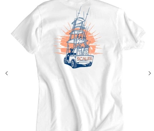 Scales Offshore Cart SS Triblend Tee - White