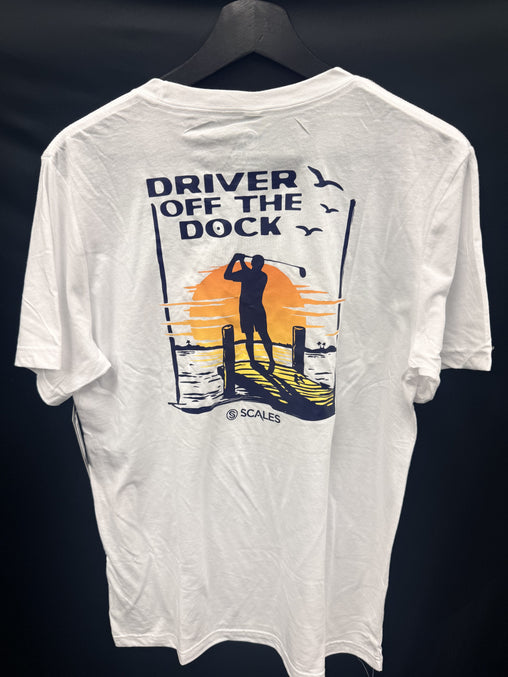 Scales Off The Dock SS Triblend Tee - White