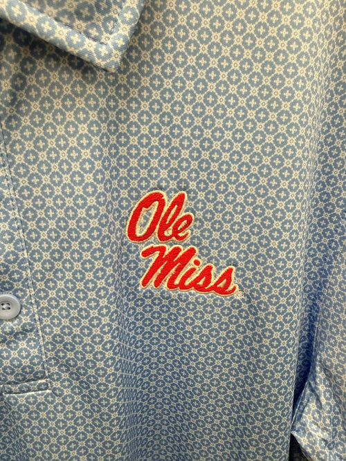 Columbia Ole Miss Club Master Men's Polo - Lt Blue