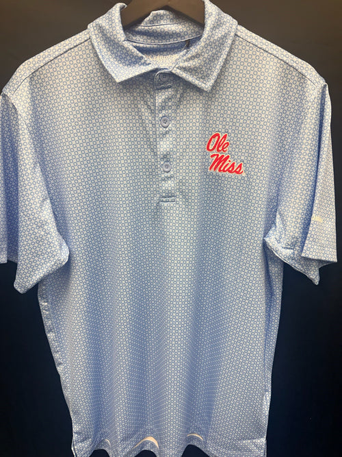 Columbia Ole Miss Club Master Men's Polo - Lt Blue