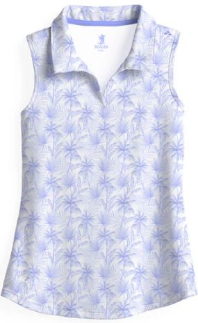 Scales Palm City Women's Sleeveless Polo - White/Purple