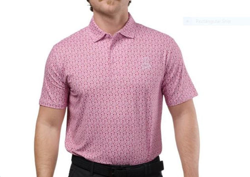 Barstool Sports Par Tee Printed Men's Polo - Pink/Red