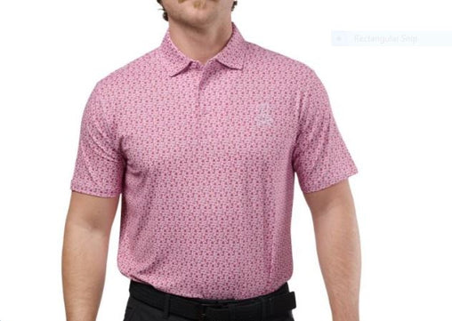 Barstool Sports Par Tee Printed Men's Polo - Pink/Red