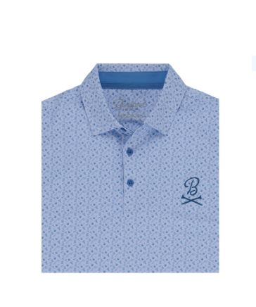 Barstool Sports Golf Pin Seeking Printed Men's Polo - Lt Blue