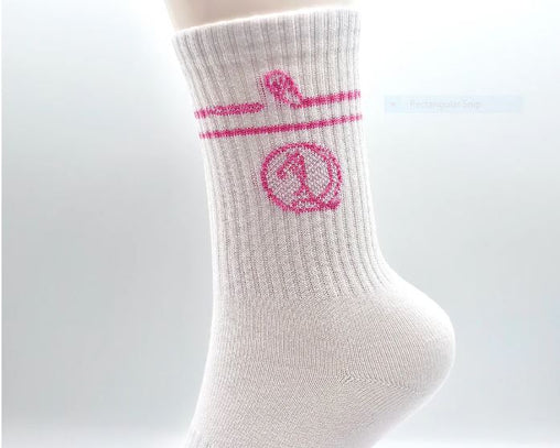 Golf By QD Pitching Crew Socks - Pink