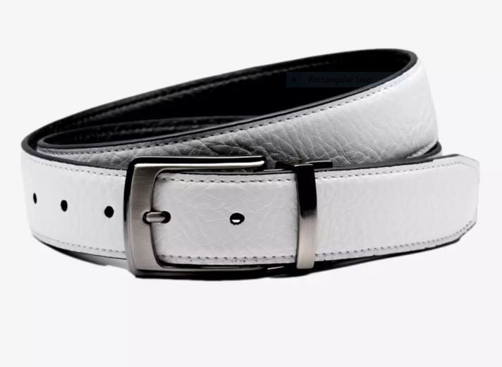 Nike Pebble Grain Reversible Belt - White/Black