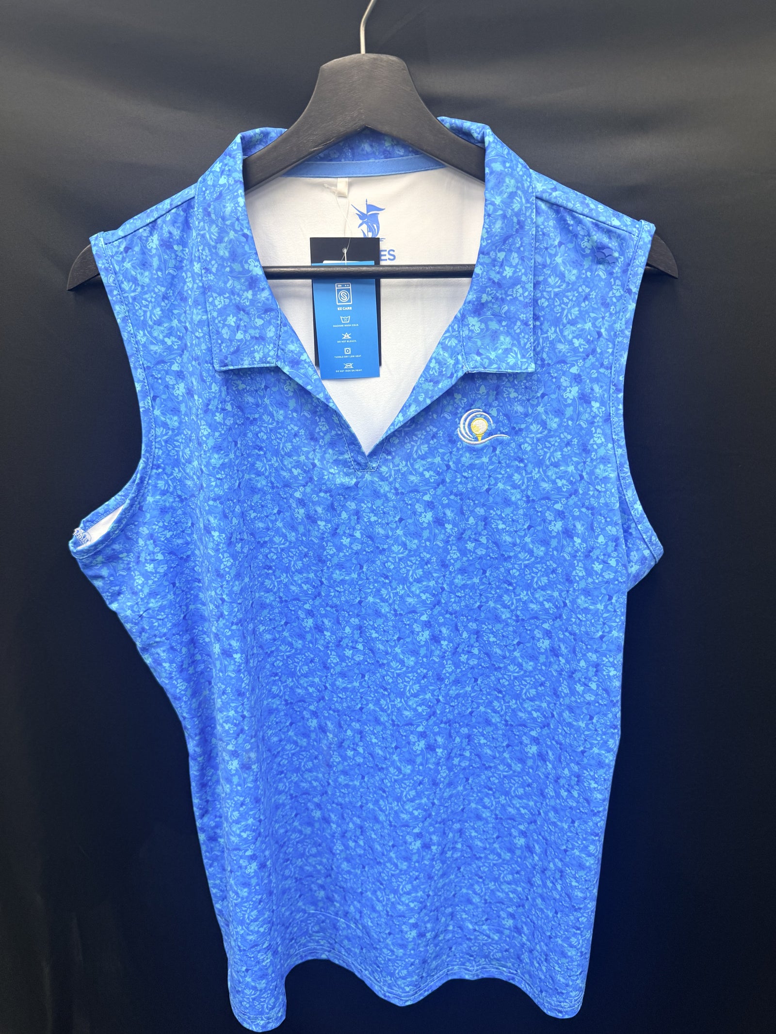 Scales Flower Girl Women's Sleeveless Polo - Blue Bird