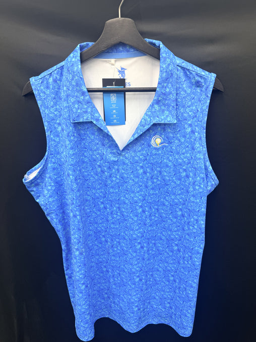 Scales Flower Girl Women's Sleeveless Polo - Blue Bird