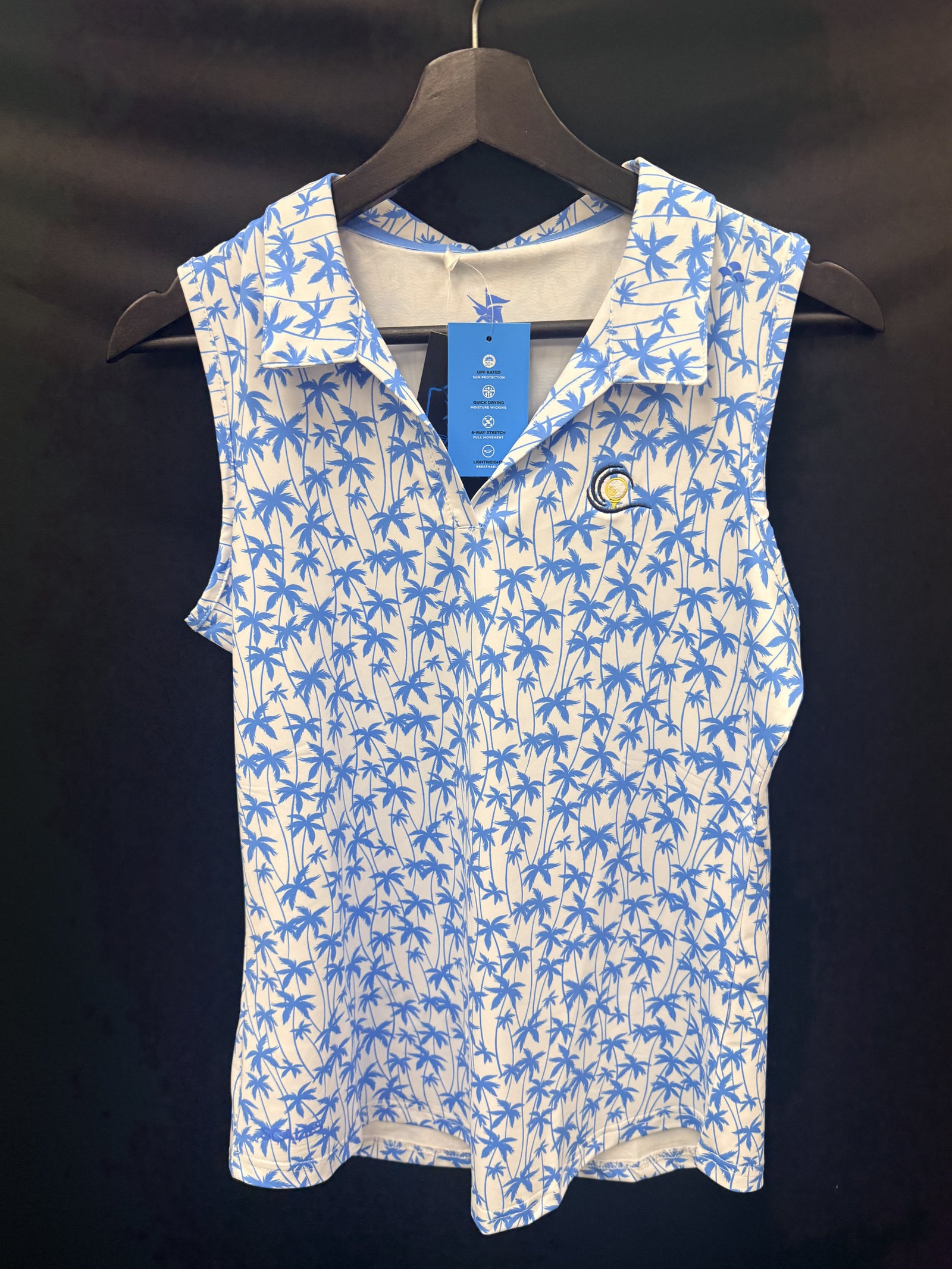 Scales Breezy Women's Sleeveless Polo - White/Blue Bird