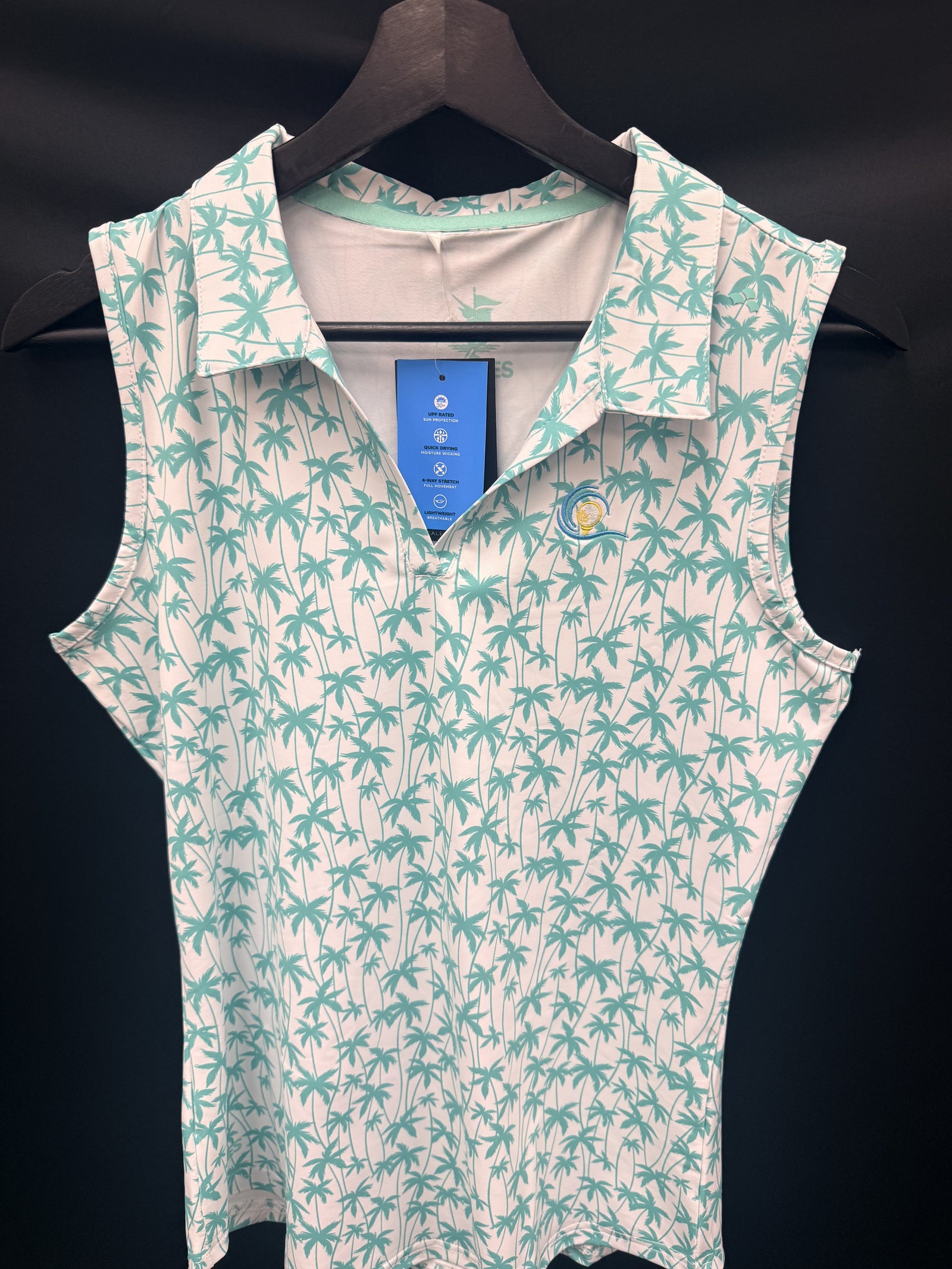 Scales Breezy Women's Sleeveless Polo - White/Keys Green