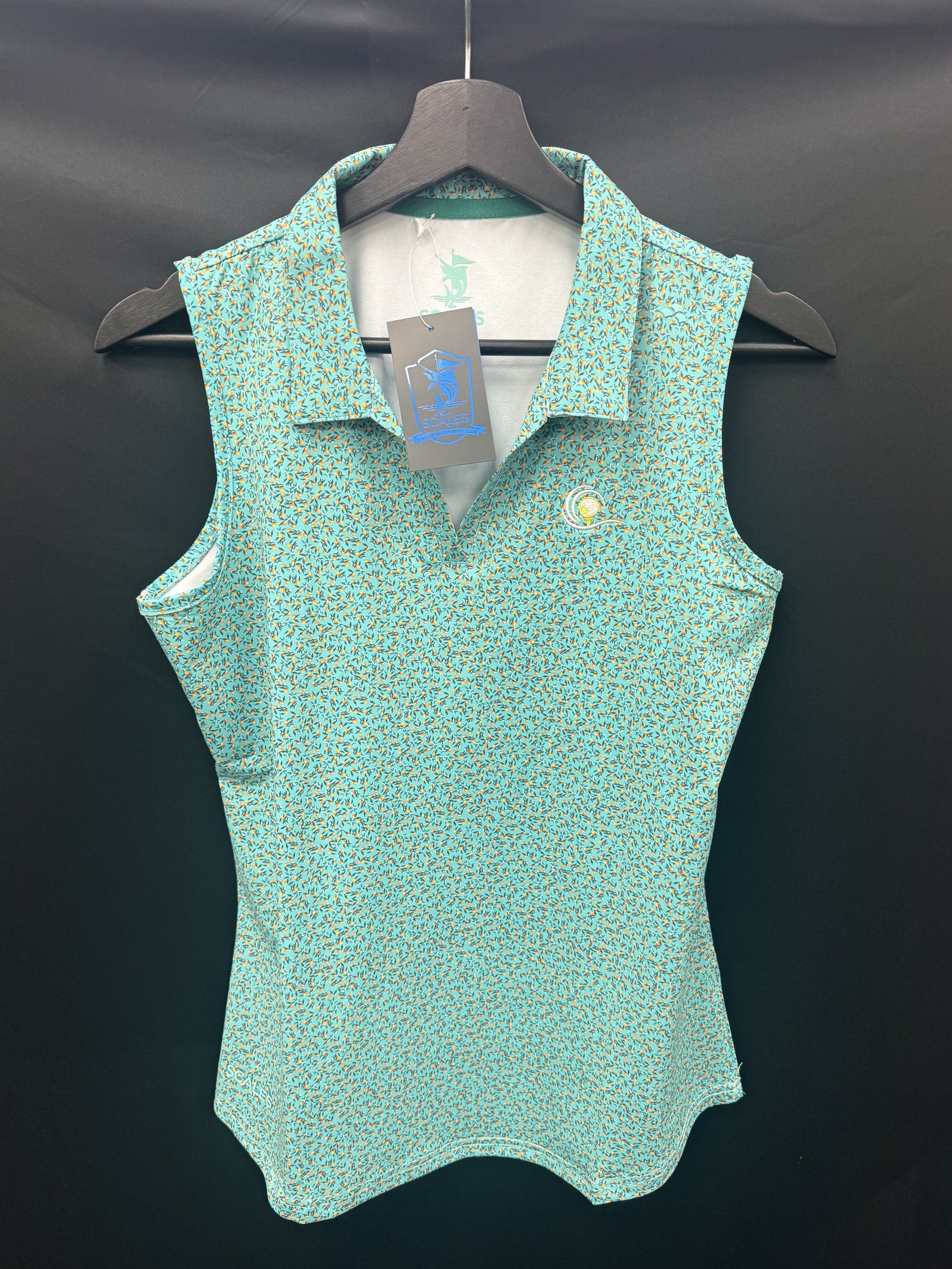 Scales Fresh Squeezed Women's Sleeveless Polo - Keys Green