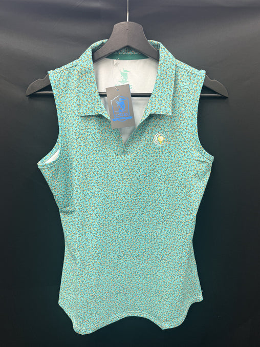 Scales Fresh Squeezed Women's Sleeveless Polo - Keys Green