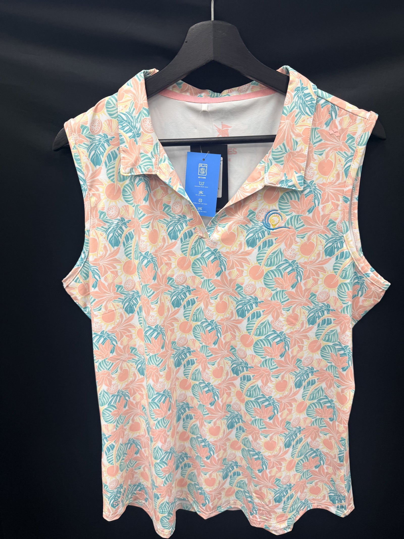 Scales Fruitful Paradise Women's Sleeveless Polo - White Multi