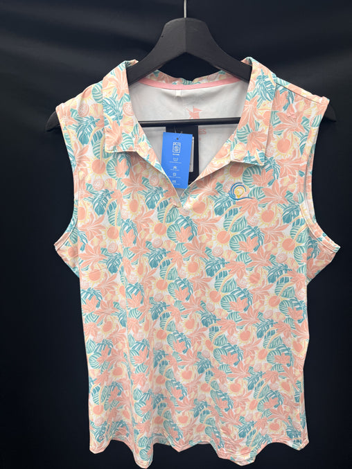 Scales Fruitful Paradise Women's Sleeveless Polo - White Multi