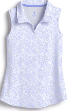 Scales Simple Days Women's Sleeveless Polo - White/Orchid