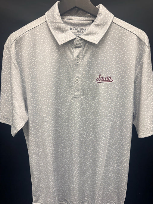 Columbia Mississippi State Rose Tee Men's Polo - Gray
