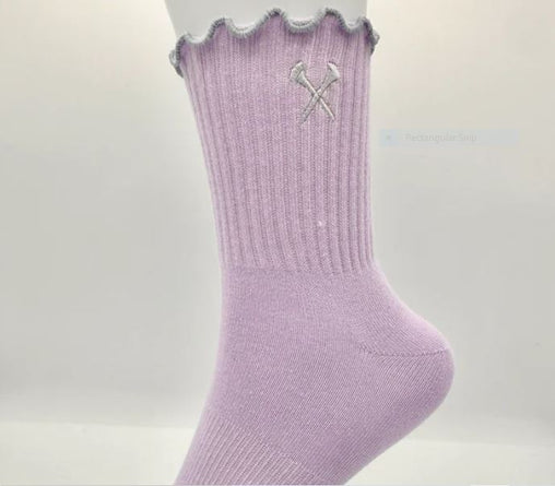 Golf By QD Tee Religion Embroidered Socks - Purple