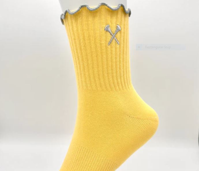 Golf By QD Tee Religion Embroidered Socks - Yellow