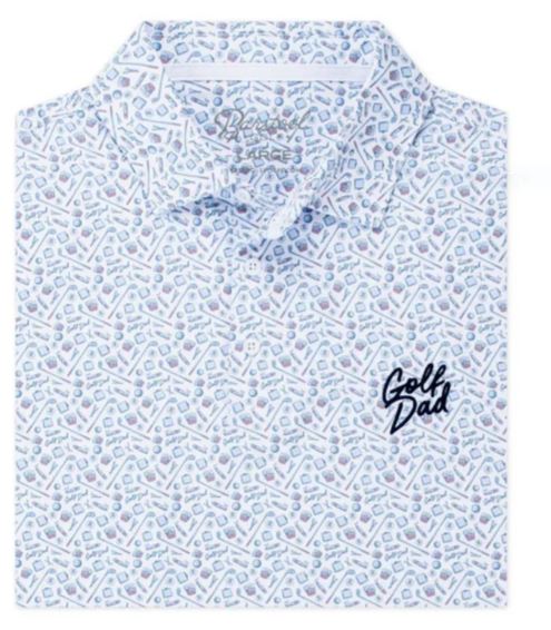 Barstool Sports "Golf Dad" Vices Printed Men's Polo - Blue
