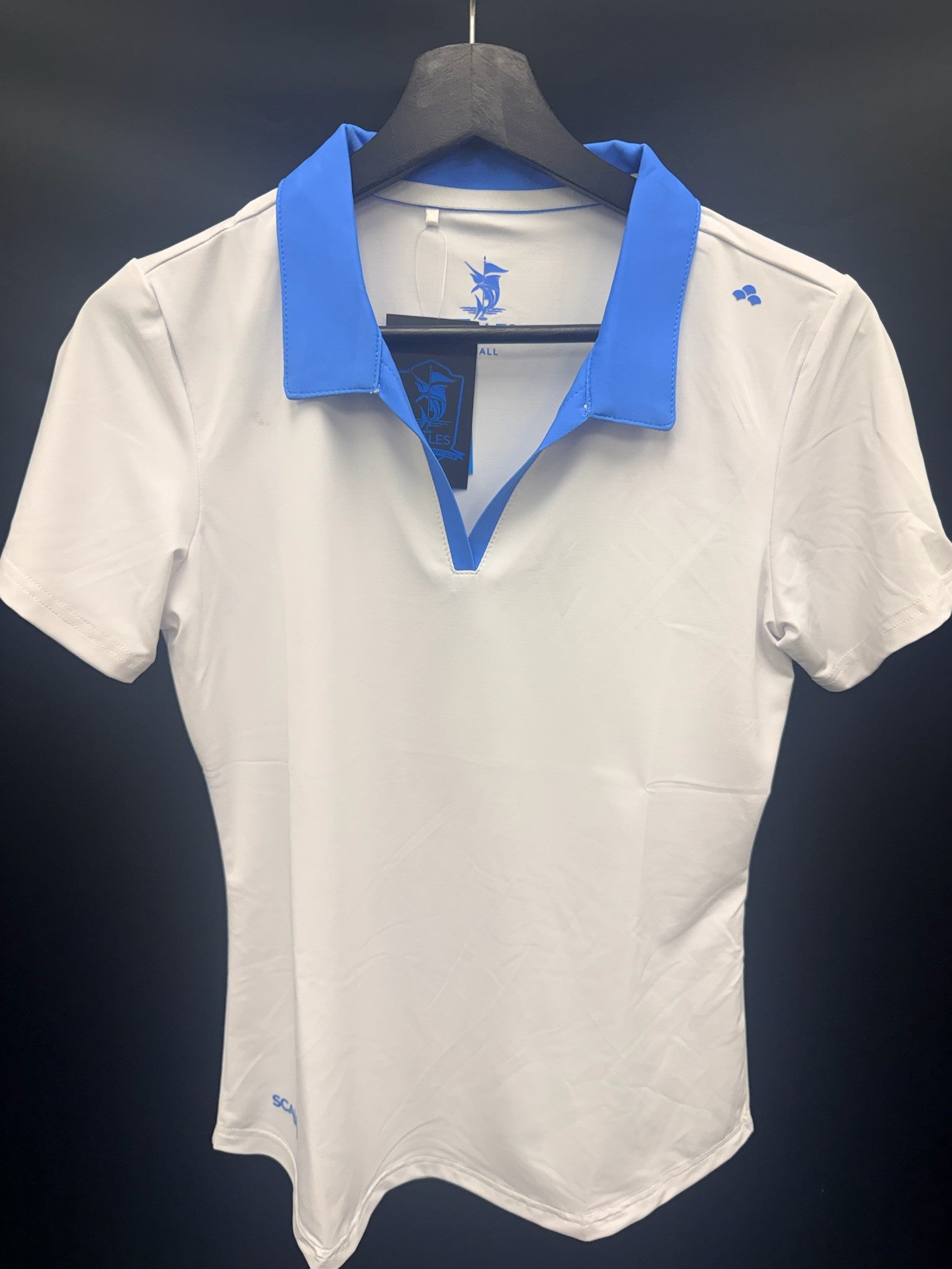 Scales Offshore Core Women's Polo - White/Blue Bird