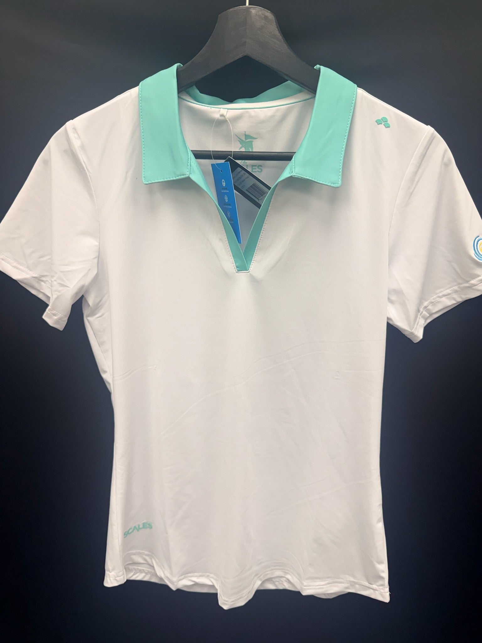 Scales Offshore Core Women's Polo - White/Keys Green