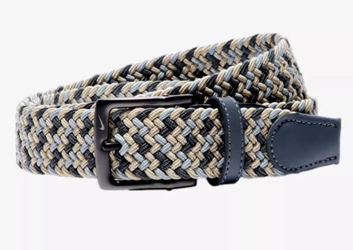 Nike Tour Stretch Woven Belt - Khaki/White